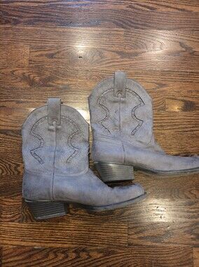 Studio Paolo Gray Suede Western Ankle Boots